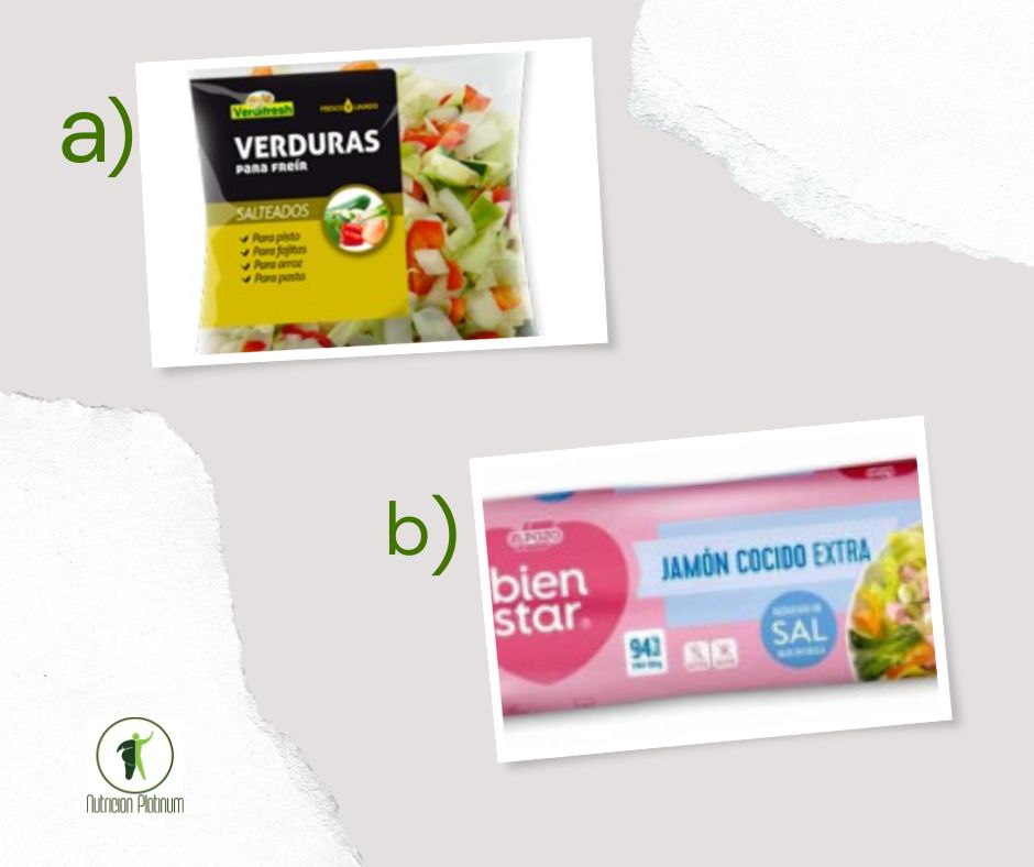 verduras salteadas con jamón de york extra.